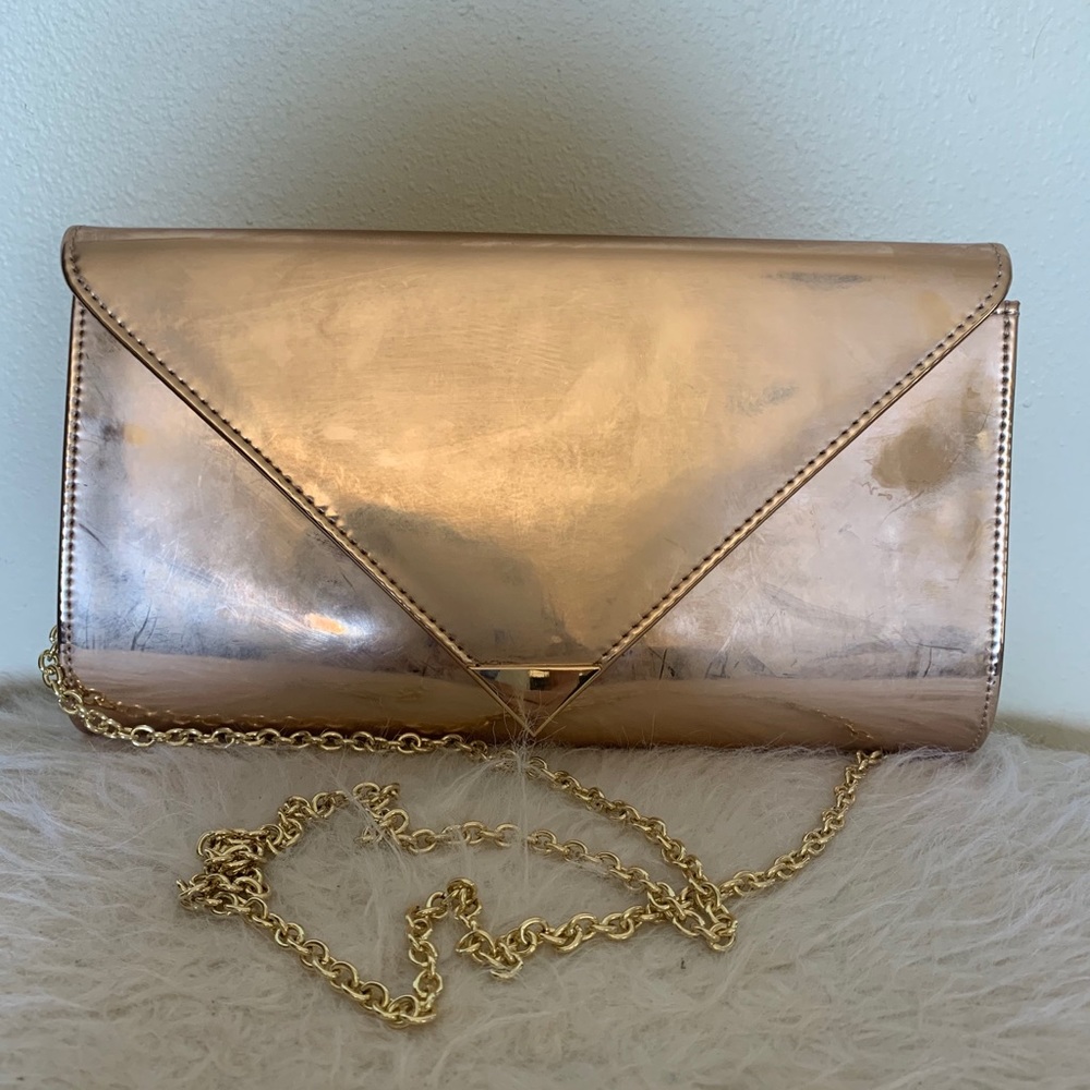 Rose gold clutch/crossbody - NEVER USED